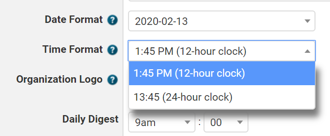 Date/Time Format Settings